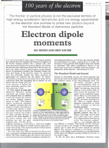 Electron dipole moments - University of Toronto Physics