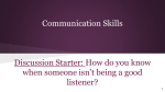 Communication Skills Discussion Starter: How do you know when