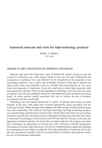 Industrial minerals and rocks for high technology products