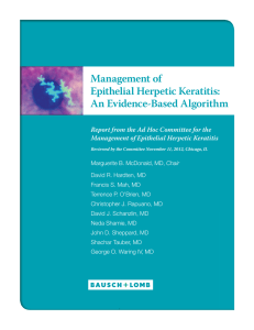 Management of Epithelial Herpetic Keratitis