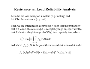 Resistance vs. Load Reliability Analysis