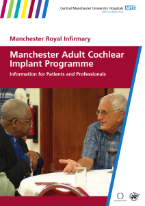 Adult Cochlear Implant Programme - Central Manchester University