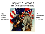 Chapter 17 Section 1 “The Conflict Takes Shape”