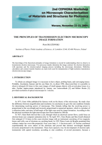 The principles of transmission electron microscopy image formation