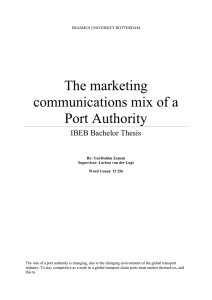 The marketing communications mix of a Port Authority