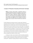 A synopsis of “Philosophy of Computing and Information Technology”