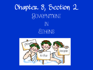 Chapter 8, Section 2 Government in Athens