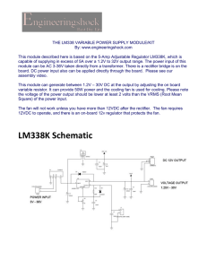 THE LM338 VARIABLE POWER SUPPLY MODULE/KIT By: www