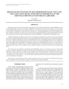 PROTOLITH RECOGNITION OF METAMORPHOSED FELSIC