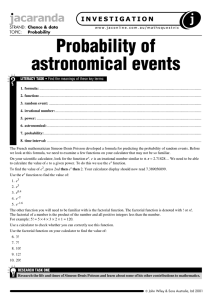 Probability of astronomical events