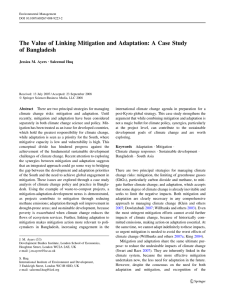 The Value of Linking Mitigation and Adaptation: A Case Study of