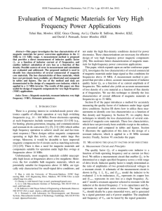 Evaluation of Magnetic Materials for Very High Frequency Power