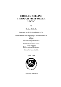 PROBLEM SOLVING THROUGH FIRST-ORDER LOGIC