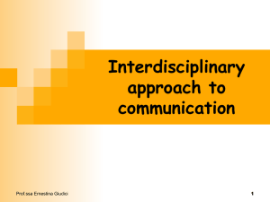 Interdisciplinary approach to communication