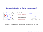 Topological order at finite temperature?