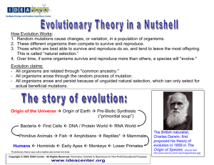 How Evolution Works: 1. Random mutations cause changes, or