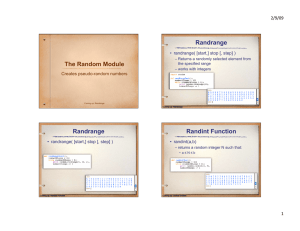 The Random Module Randrange Randrange Randint Function