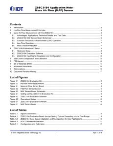 ZSSC3154 Application Note - Mass Air Flow (MAF) Sensor