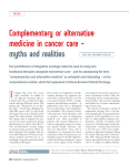 Complementary or alternative medicine in cancer care