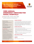 33RD ANNUAL EMERGENCY MEDICINE FOR RURAL HOSPITALS