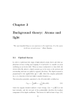 Chapter 2 Background theory: Atoms and light