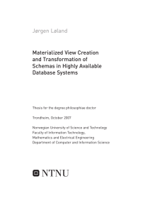 Materialized View Creation and Transformation of Schemas in