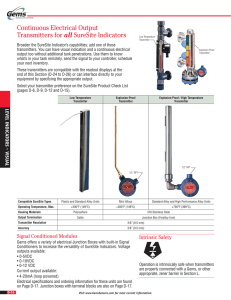 Continuous Electrical Output Transmitters for all SureSite Indicators