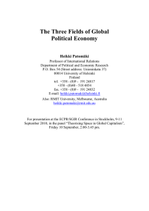 The Three Fields of Global Political Economy