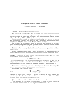Many proofs that the primes are infinite