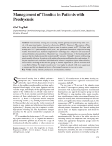 Management of Tinnitus in Patients with Presbycusis