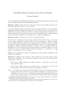 Löwenheim-Skolem theorems and Choice principles