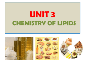 Unit 7 Chemistry of Lipids