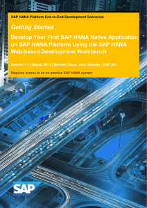 Develop Your First SAP HANA Native Application on SAP