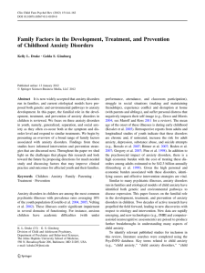 Family Factors in the Development, Treatment, and Prevention of