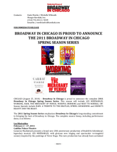 broadway in chicago is proud to announce the 2011