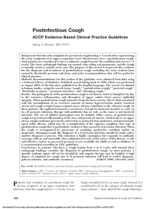 Postinfectious Cough - CHEST Journal