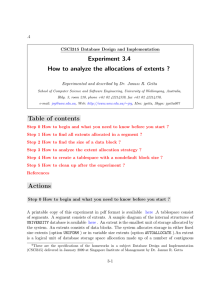 Experiment 3.4 How to analyze the allocations of extents ? Table of