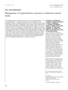 Management of hypersensitivity reactions to iodinated contrast media
