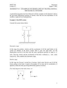 EXAMPLES ON MODELLING OF MECHANICAL AND ELECTRICAL