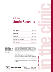 Acute Sinusitis - American College of Physicians