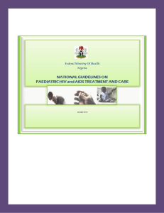 National Guidelines for Paediatric HIV and AIDS Treatment and