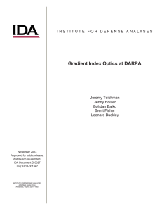 Gradient Index Optics at DARPA - Institute for Defense Analyses