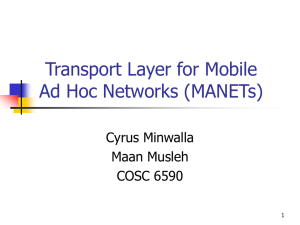 Split-TCP for Mobile Ad Hoc Networks