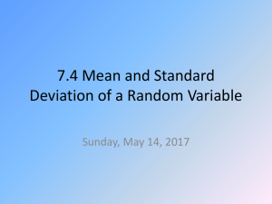 7.4 Mean and Standard Deviation of a Random Variable