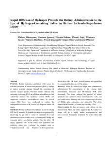 Rapid Diffusion of Hydrogen Protects the Retina: Administration to