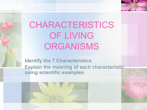 characteristics of living organisms