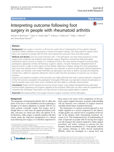 Interpreting outcome following foot surgery in people with