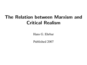 The Relation between Marxism and Critical
