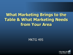 What Marketing Brings to the Table