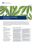 Therapeutic use of cannabis Position statement